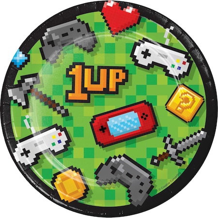 Creative Converting Video Game Party Dessert Plates, 7", 96PK 336034